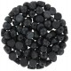 Czech 2-hole Cabochon beads 6mm Alabaster Metallic Black